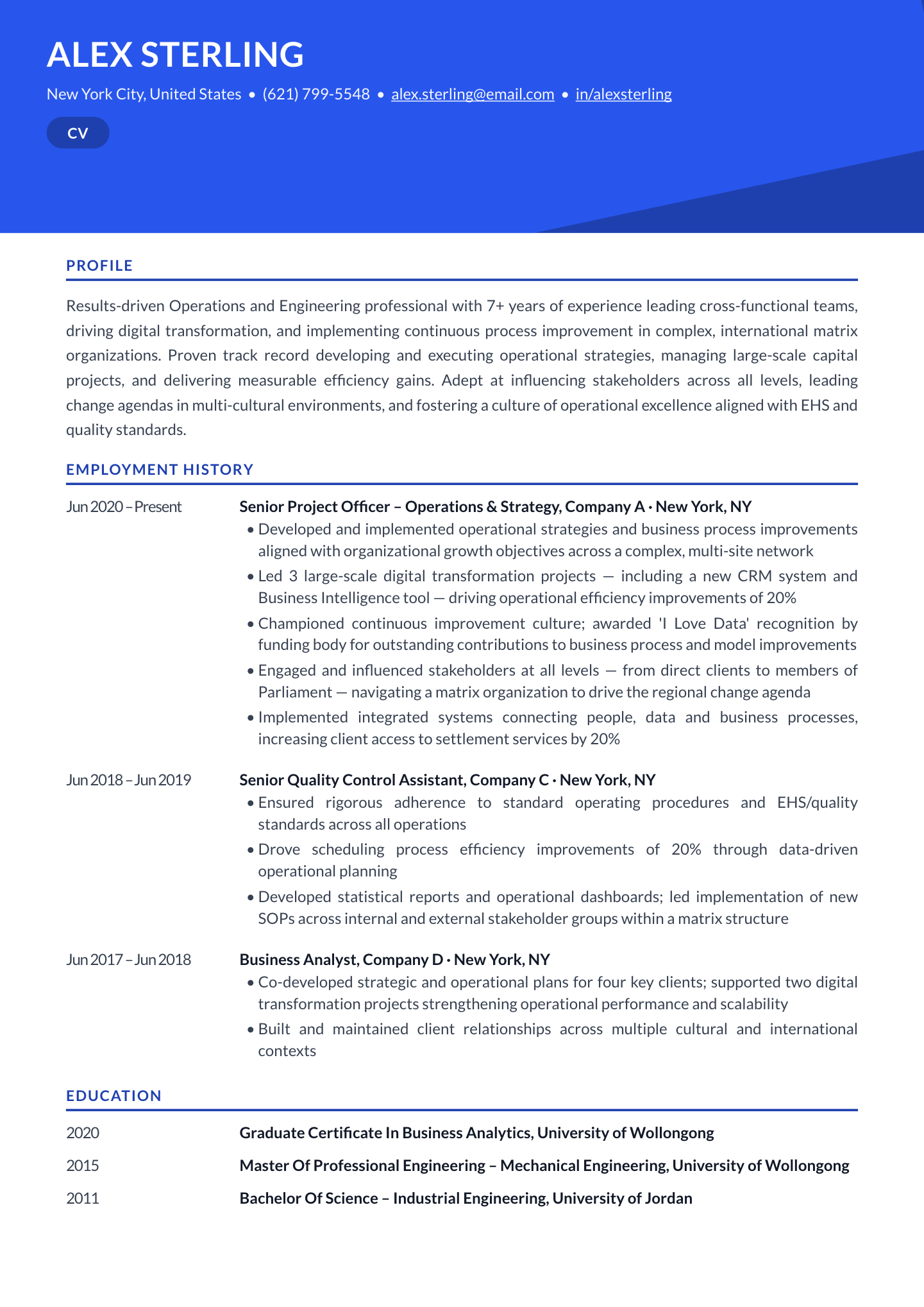 Géométrie Classic V2 resume template