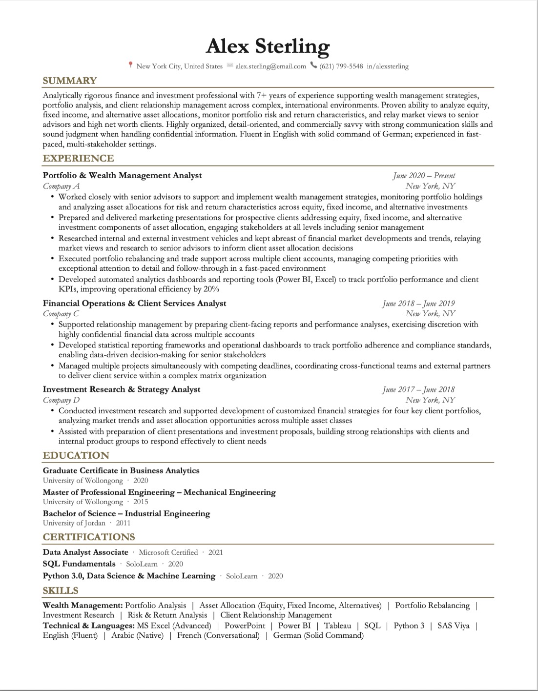Jacob J. resume